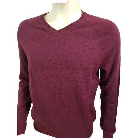 Buttoned Down Men's Sweater Size S 100% Pure Cashmere Burgundy V Neck (16) - Picture 5 of 12